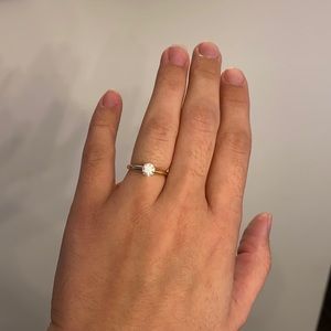 Diamond solitaire engagement ring